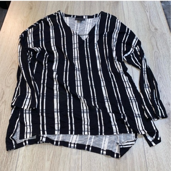 Metaphor black white striped long sleeve shirt top - Picture 1 of 2
